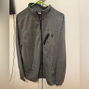 Spyder Active Zip Up Sweater Top Gray